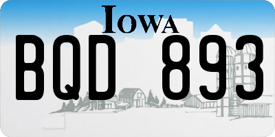 IA license plate BQD893