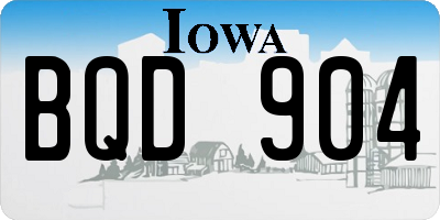 IA license plate BQD904