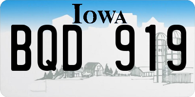 IA license plate BQD919