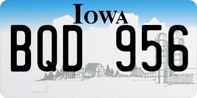 IA license plate BQD956