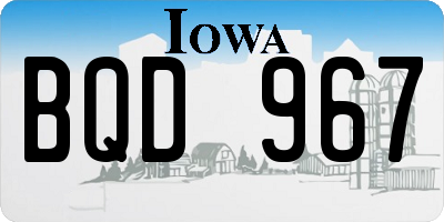 IA license plate BQD967