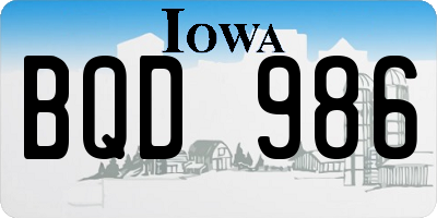 IA license plate BQD986