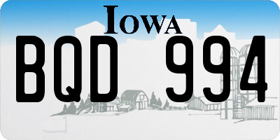 IA license plate BQD994