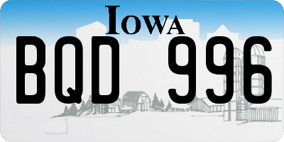 IA license plate BQD996