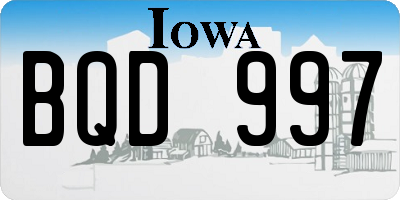 IA license plate BQD997