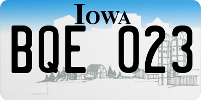 IA license plate BQE023