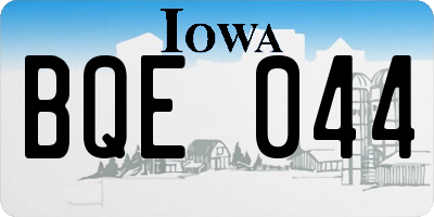 IA license plate BQE044