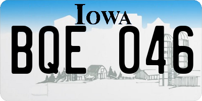 IA license plate BQE046