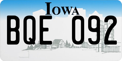 IA license plate BQE092