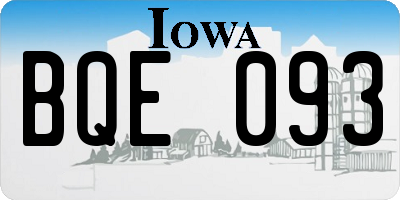 IA license plate BQE093