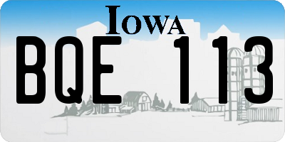 IA license plate BQE113