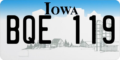 IA license plate BQE119