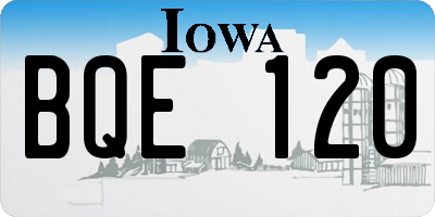 IA license plate BQE120