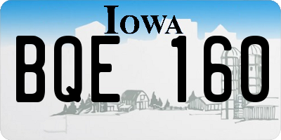 IA license plate BQE160
