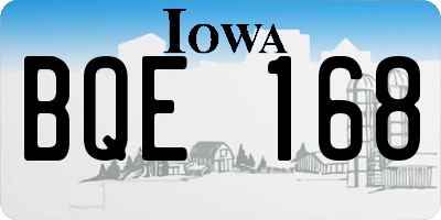 IA license plate BQE168