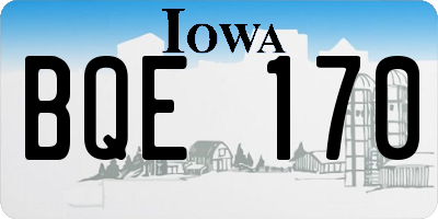IA license plate BQE170