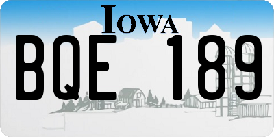 IA license plate BQE189