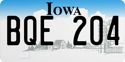 IA license plate BQE204
