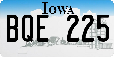 IA license plate BQE225