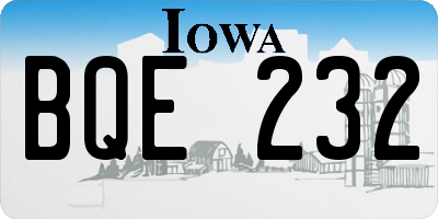 IA license plate BQE232