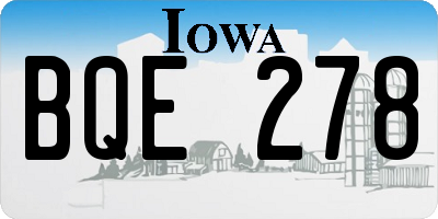IA license plate BQE278