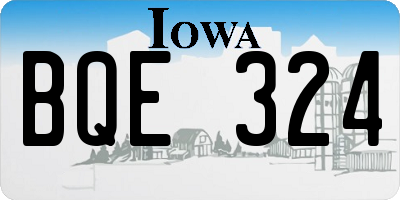 IA license plate BQE324