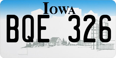 IA license plate BQE326