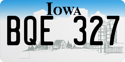 IA license plate BQE327