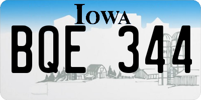 IA license plate BQE344