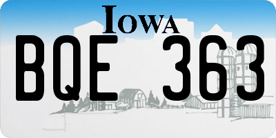 IA license plate BQE363