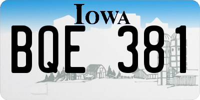 IA license plate BQE381