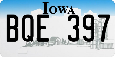 IA license plate BQE397
