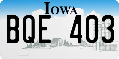 IA license plate BQE403