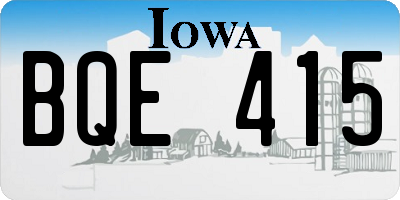 IA license plate BQE415