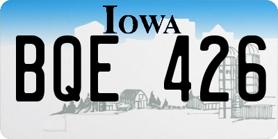 IA license plate BQE426
