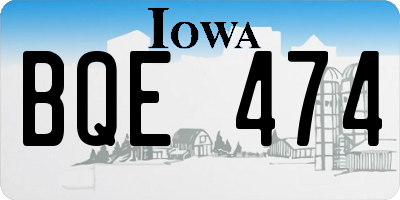 IA license plate BQE474