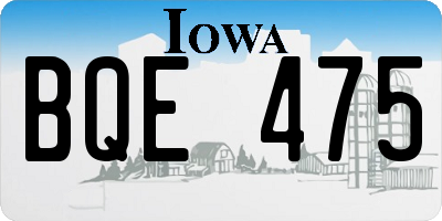 IA license plate BQE475