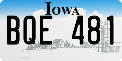 IA license plate BQE481