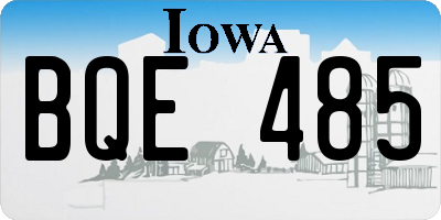 IA license plate BQE485