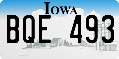 IA license plate BQE493