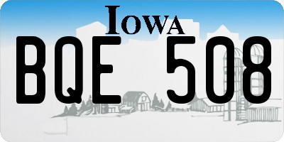IA license plate BQE508
