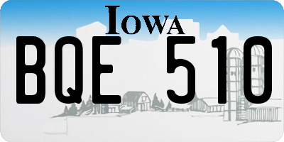 IA license plate BQE510
