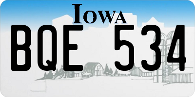 IA license plate BQE534