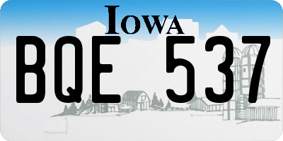 IA license plate BQE537