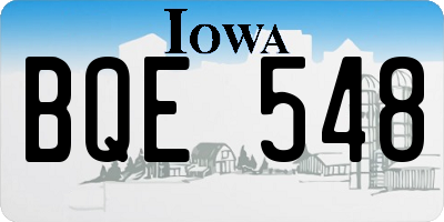 IA license plate BQE548