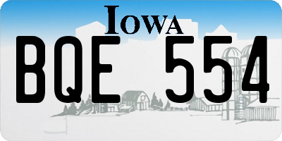 IA license plate BQE554
