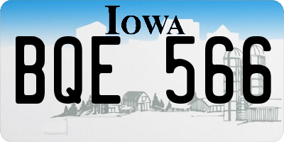 IA license plate BQE566