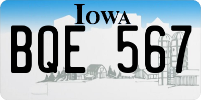 IA license plate BQE567
