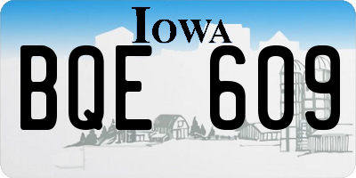 IA license plate BQE609