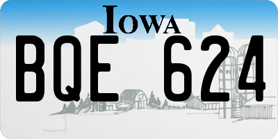 IA license plate BQE624